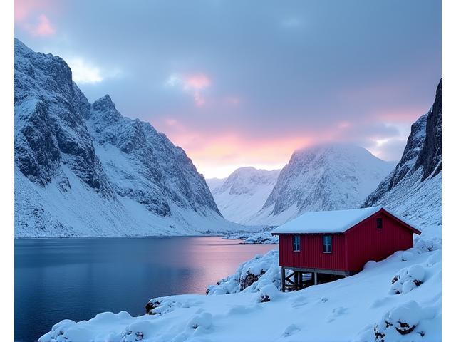 Vinterlandskap i Lofoten