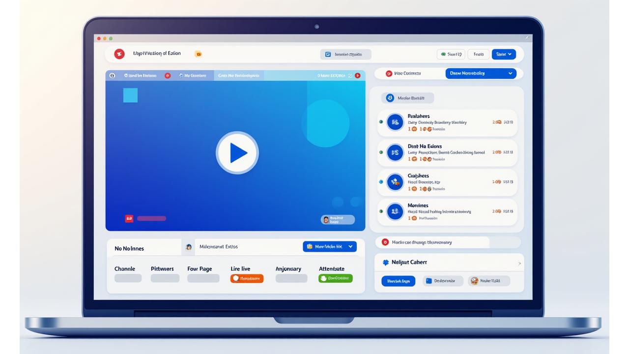 Demonstrasjon av en online eventplattform med deltakerinteraksjon og programoversikt.