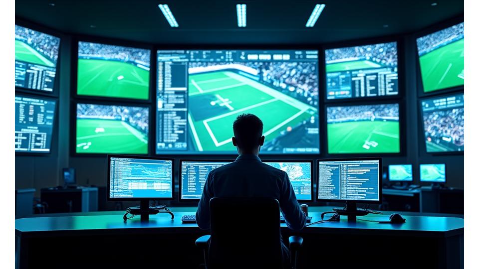 Live streaming kontrollrom med multi-screen monitorer